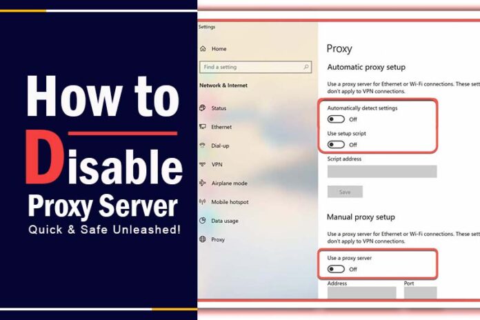 how to disable proxy server