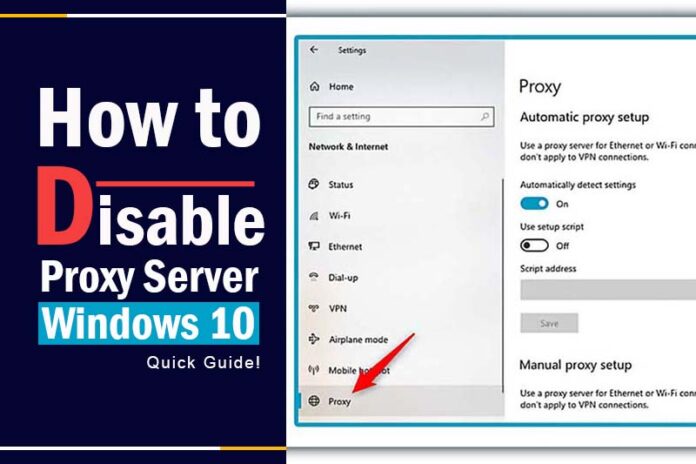 how to disable proxy server windows 10