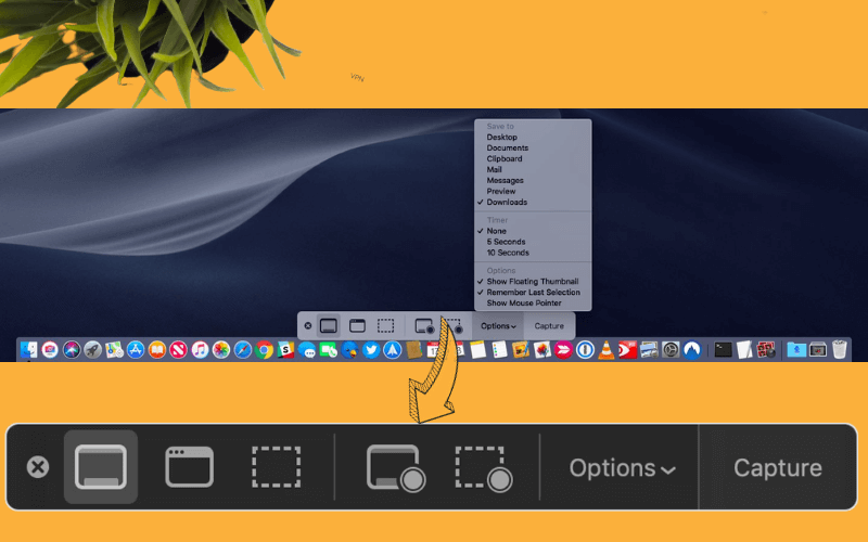 Take screenshots on Mac with the screenshot menu